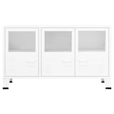 thumbnail of vidaXL Industrial Sideboard Weiß 105x35x62 cm Metall und Glas