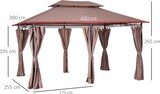 thumbnail of Outsunny Gazebo 4x3 in Acciaio con Doppio Tetto e Tende Impermeabili