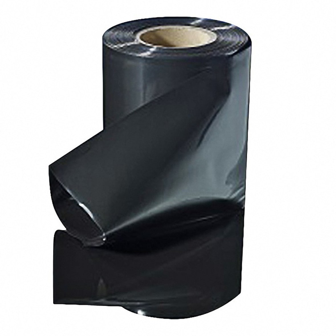 Schlauchfolie  200mm breit 100my opak - blickdicht schwarz 250 lfm.