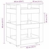 thumbnail of vidaXL Keuken Trolley Zwart Eiken 60 x 45 x 80 cm Bewerkt hout