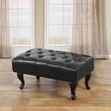 thumbnail of Ottomane Chesterfield, Sitzhocker Fußablage Hocker, Kunstleder 39x77x47cm ~ schwarz