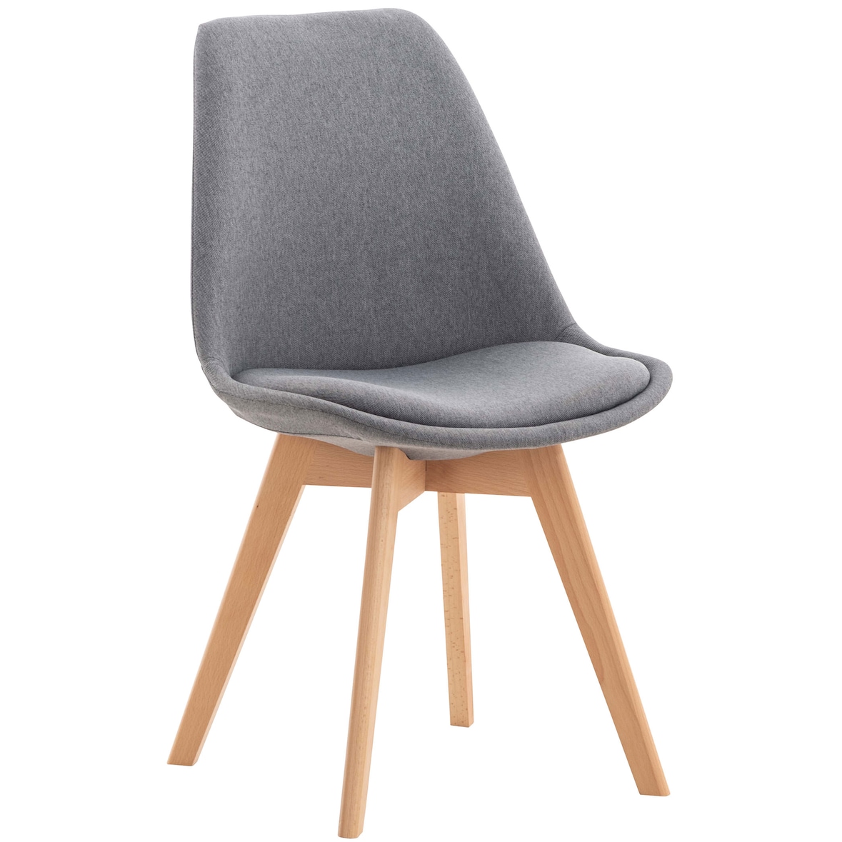Chaise de salle à manger / cuisine Linares Gris clair/Tissu