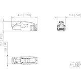 thumbnail of METZ CONNECT E-DAT Industrie IP20 RJ45 Stekker zwart, met doorvoertule zwart