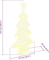 Ein beleuchteter Weihnachtsbaum mit Stern.