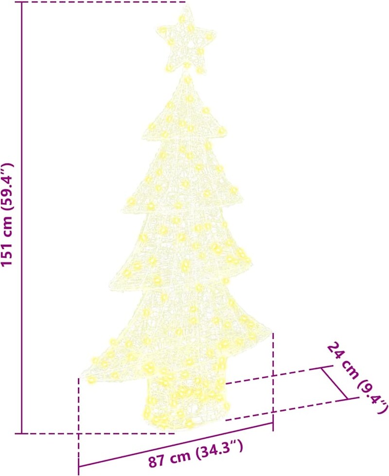 Ein beleuchteter Weihnachtsbaum mit Stern.