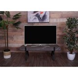 thumbnail of TV-Rack HWC-L54, Fernsehtisch Lowboard TV-Tisch, Metall 42x120x40cm ~ Marmor-Optik grau