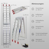 thumbnail of TRUTZHOLM 1 x Auffahrrampe klappbar 180 cm Traglast 340 kg Alu grau Riffelstab Verladerampe