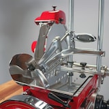 thumbnail of Berkel Volano B2 Rot, Schwungradmaschine – Wunderschöne Aufschnittmaschine + Fassholzbrett Unikat