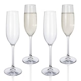 thumbnail of Melamin Geschirr-Set 4 Personen Limon Design 16 Teilig + 4 Champgner Gläser Flûtes Tafelgeschirr Picknick BBQ Kochgeschirr