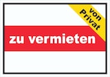 thumbnail of zu vermieten von privat Schild mit Text Verkaufsschild A3 Rückseite selbstklebend