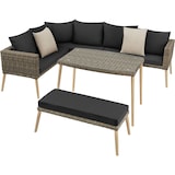 thumbnail of tectake Conjunto de descanso em rattan com estrutura em alumínio PULA  Natural