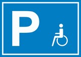 thumbnail of Behinderten Parkplatz Schild waagerecht A0 Rückseite selbstklebend