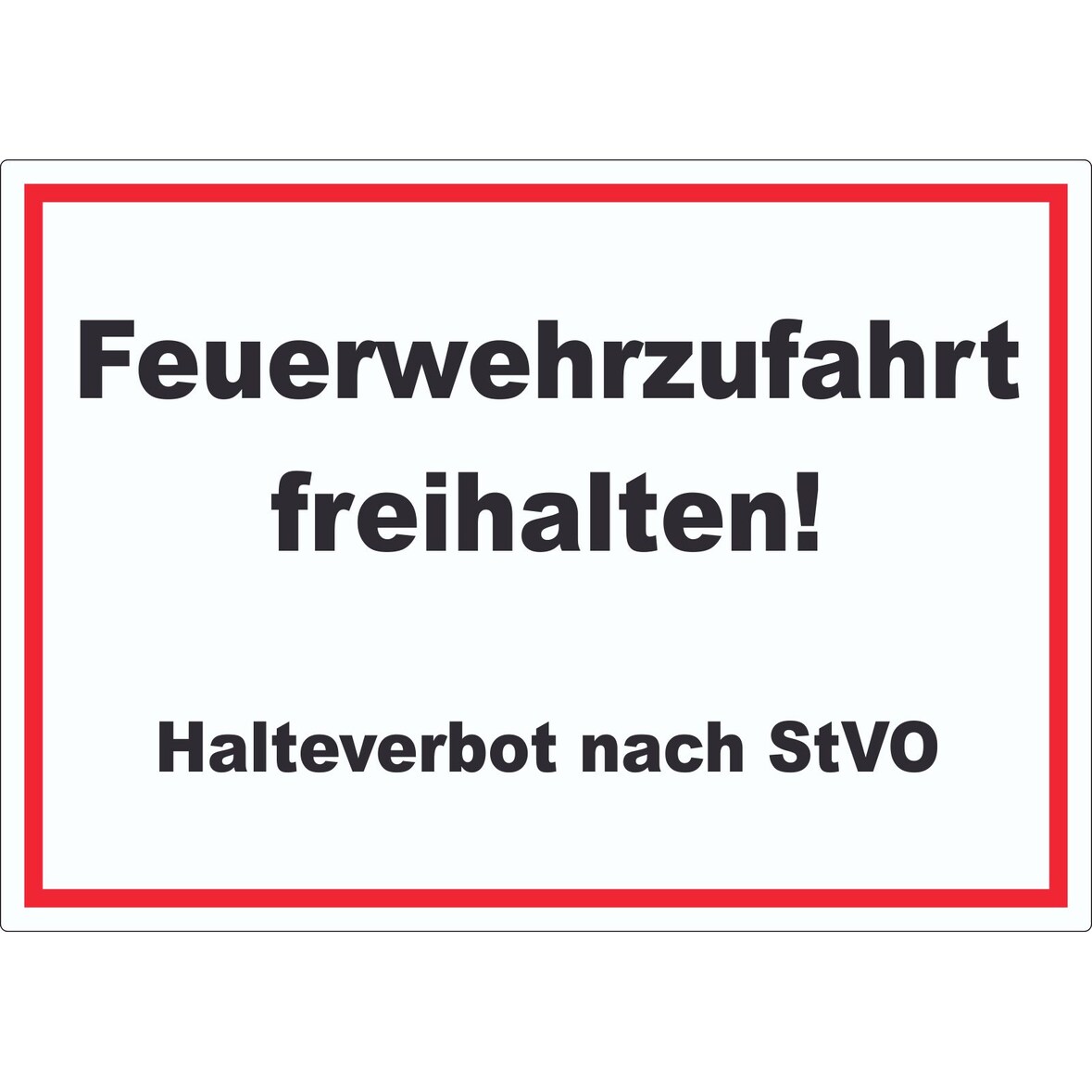 Feuerwehrzufahrt freihalten Halteverbot nach StVO Aufkleber A8 (52x74mm)