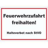 thumbnail of Feuerwehrzufahrt freihalten Halteverbot nach StVO Aufkleber A8 (52x74mm)