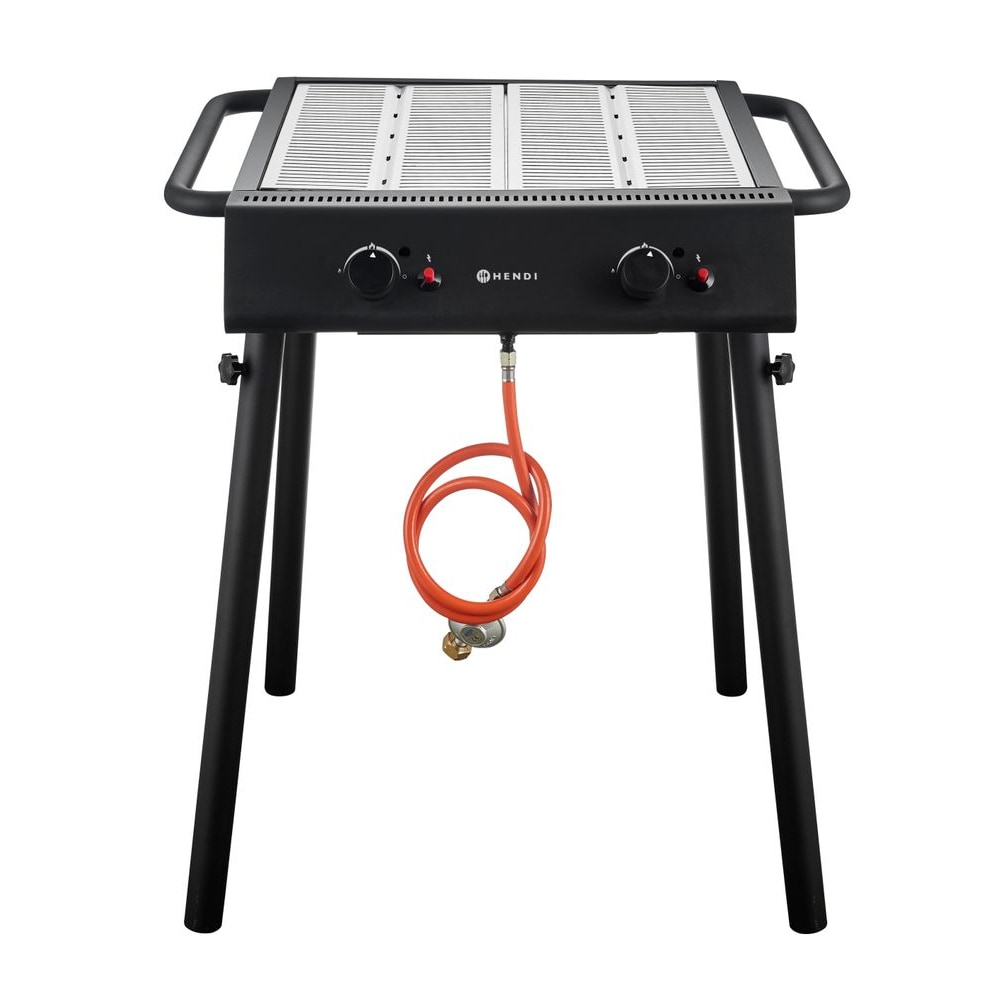 HENDI Gasgrill Xantos Black,  Schwarz, 9,5kW, 770x710x(H)870mm