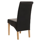 thumbnail of Conjunto de 6 cadeiras de sala de jantar Cadeira de cozinha Cadeira M37 ~ imitação de pele mate, preto, pés de cor clara