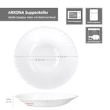 thumbnail of 6x Suppenteller Arkona Opalglas 320ml 21,8cm weiß Teller tief Pasta-Schale Salat