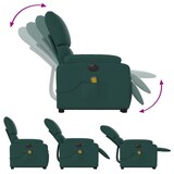 thumbnail of vidaXL Elektrischer Massagesessel mit Aufstehhilfe Dunkelgrün Stoff