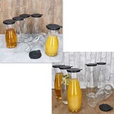 thumbnail of 2x MIA MISURA Wein-Karaffe mit Deckel schwarz 0,5L & 1L geeicht Glas-Krug Saft