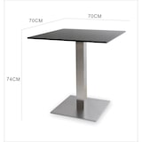 thumbnail of METRO PROFESSIONAL Mesa de restauração, aço inoxidável, 70 x 70 cm, tampo em HPL, quadrada, prateado