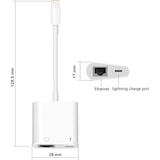 thumbnail of Concentrador Lightning TOJ a Ethernet Rápido RJ45 + Lightning de 8 Pines (PD) - 100 MB/s - Apple iPhone/iPad - Adaptador Ethernet
