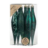 thumbnail of 6 Christbaumschmuck Eiszapfen 15cm Kunststoff Christbaumkugeln Glitzer Muster Weihnachtskugeln Weihnachtsbaumkugeln Weihnachtsdeko Bruchsicher Grün