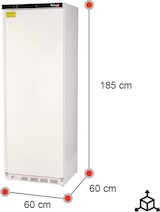 thumbnail of Romux® Kühlschrank ABS 400 Liter mit 1 Tür 60 cm mit Umluftkühlung weiß | Gastro Kühlschrank mit 400 L Kapazität - 4 Einlegeböden und 130 W