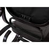 thumbnail of Schaukelstuhl M41, Schwingsessel Fernsehsessel, Massiv-Holz ~ Walnuss-Optik, Patchworkleder braun