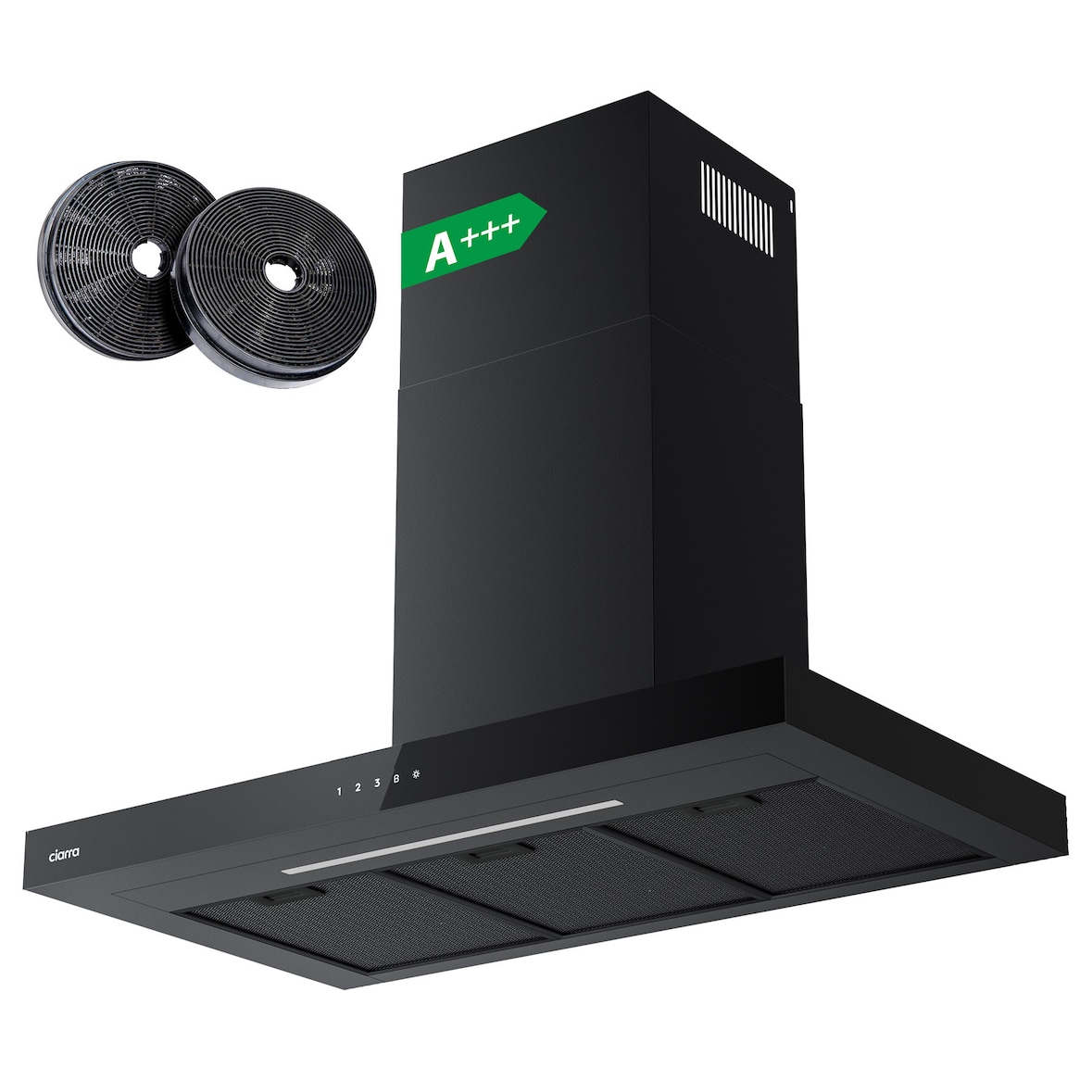 CIARRA A+++ 650 m³/h Aspiratore 90 cm Cappe da parete WIFI + APP & Controllo Touch Boost VMB9102