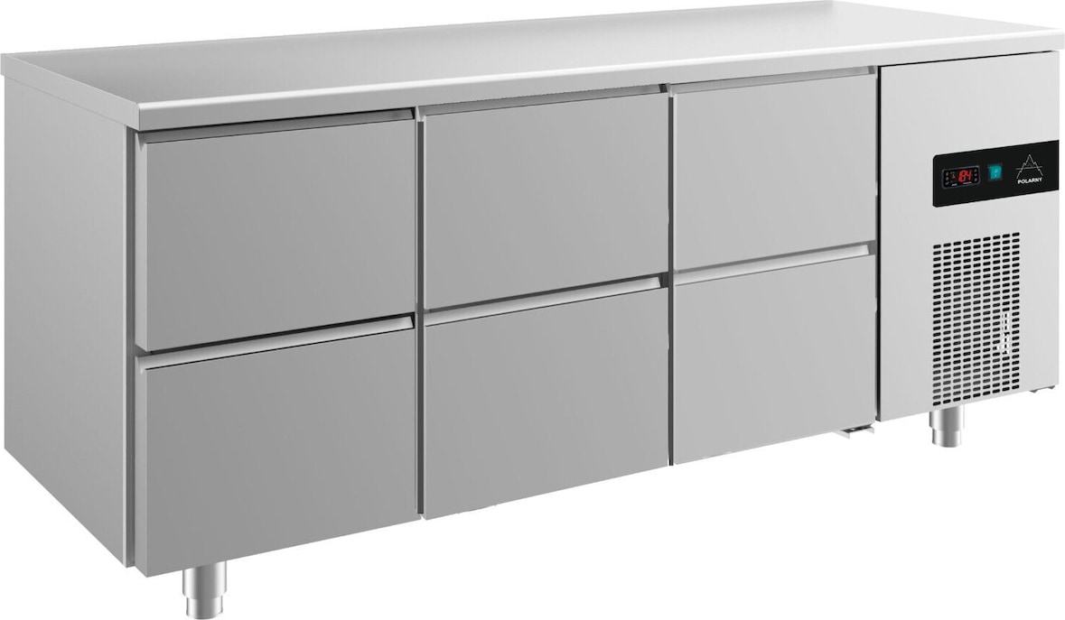 Gastro Edelstahl Kühltisch Umluftkühlung 6 Schubladen 1865x700x850mm -2/+8°C