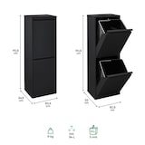 thumbnail of ARREGUI Basic CR206-B Cubo de basura y reciclaje de acero de 2 cubos, mueble de reciclaje, 2 x 17 L (34 L), negro