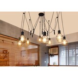 thumbnail of Pendelleuchte HWC-H85, Hängelampe Hängeleuchte, Industrial Metall höhenverstellbar schwarz ~ 9x Gitterlampenschirm