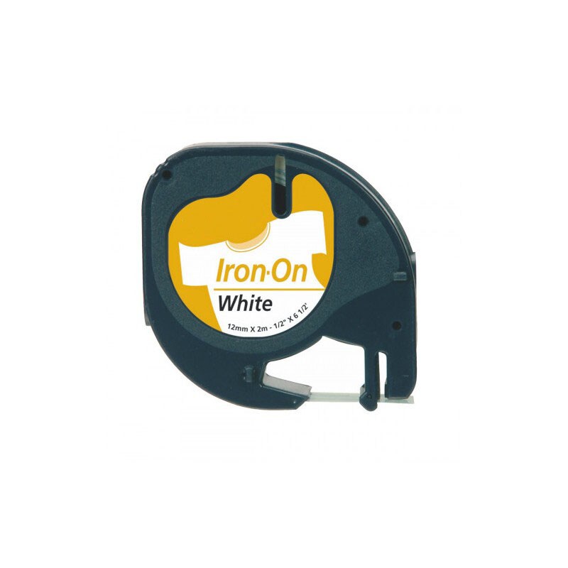 Etiquetas Textiles de adhesion genericas Dymo LetraTag S0718850 - negro / blanco- 12mm x 2m (18769)