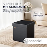 thumbnail of CASARIA® Faltbarer Sitzhocker mit Stauraum 2er Set Kunstleder Schwarz