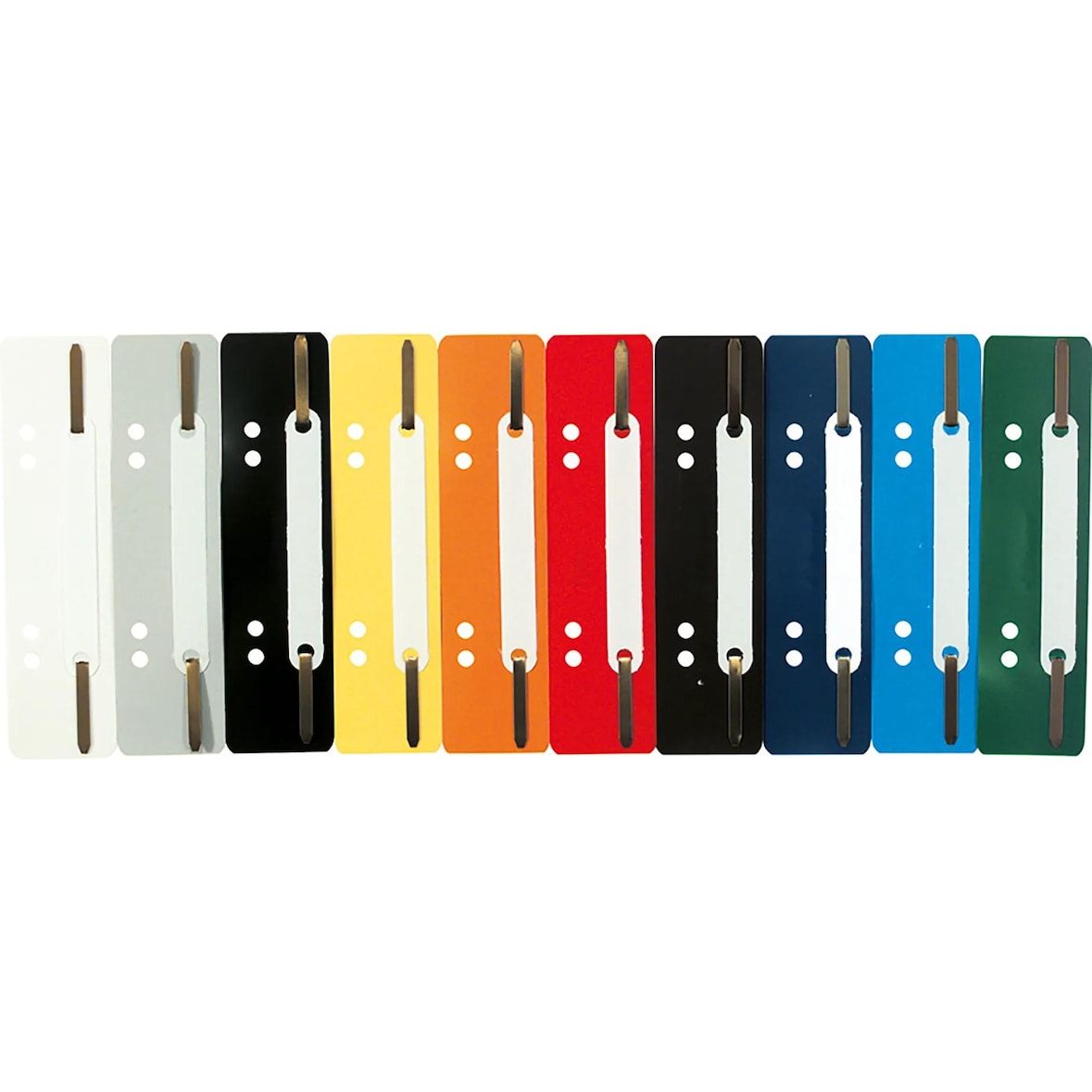 Lot de 250 Fixe-dossier à lamelles, polypro, coloris assortis