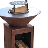 thumbnail of Pack Brasero Découverte - CEVENOL Simple Cuve Corten - Brasero meuble range bois - Rond - Grille et Stop-Food inclus