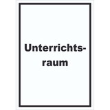 thumbnail of Unterrichtsraum Schild mit Text Schule Schulung hochkant A3 Rückseite selbstklebend