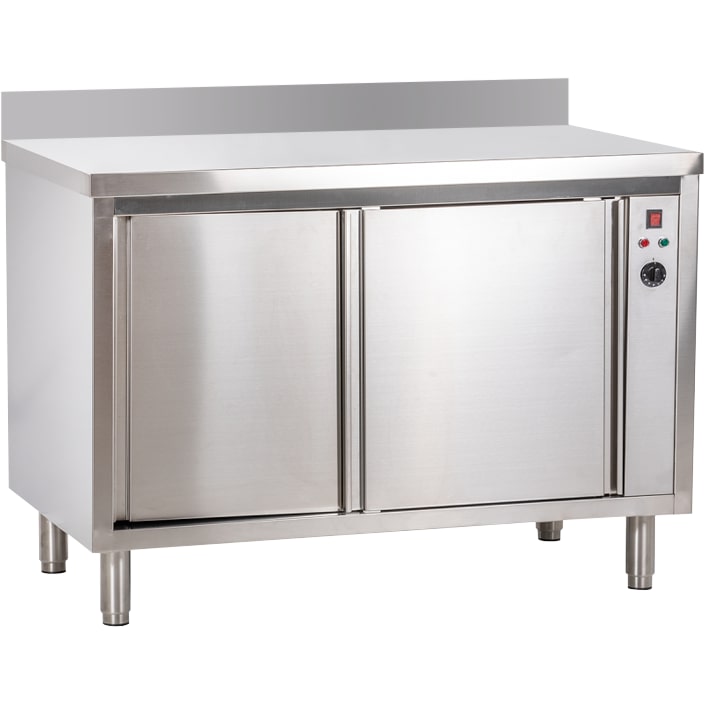 KBS-warmhoudkast 1000x700x850 mm met opstand en schuifdeuren, circulatieluchtverwarming