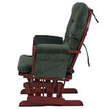 thumbnail of Poltrona de relaxamento HWC-C76, cadeira de baloiço cadeira de baloiço com banqueta tecido veludo cotelê 320g/m² Oeko-Tex ~ moldura verde escuro