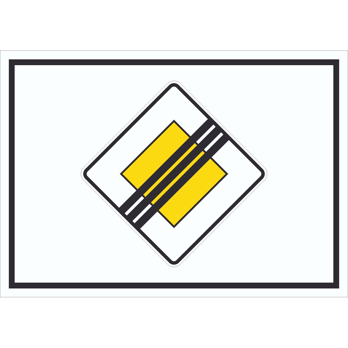 Vorfahrtstraße Ende Symbol Schild A6 (105x148mm)