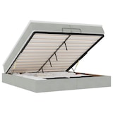 thumbnail of vidaXL Ottoman-Bett mit Matratzen Hellgrau 200x200 cm Samt