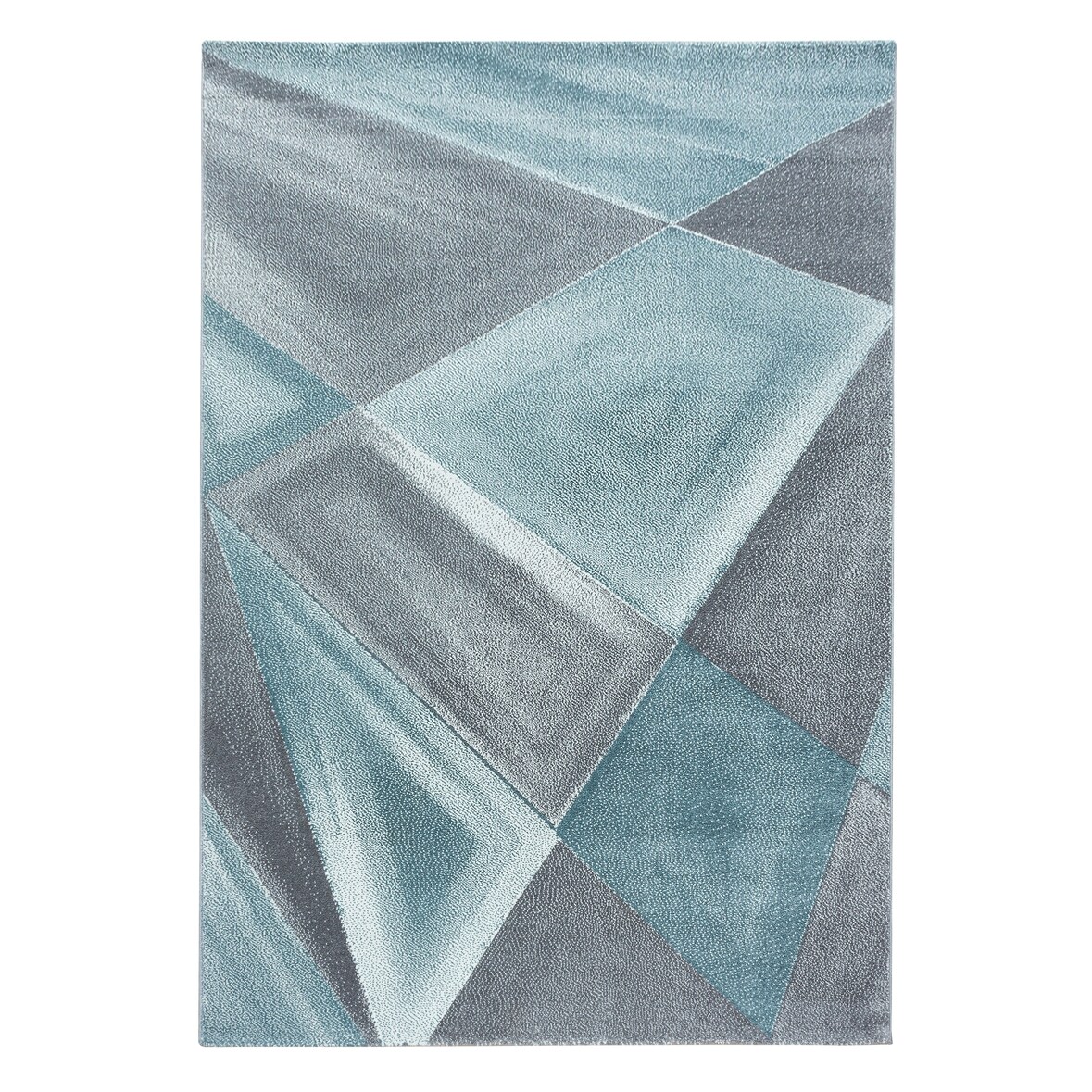 Teppich Wohnzimmer Geometrisch Pflegeleicht Waschbar Strapazierfähig Schlafzimmer OEKO-TEX Blau 200x290 cm – ANDALO von Kadima Design