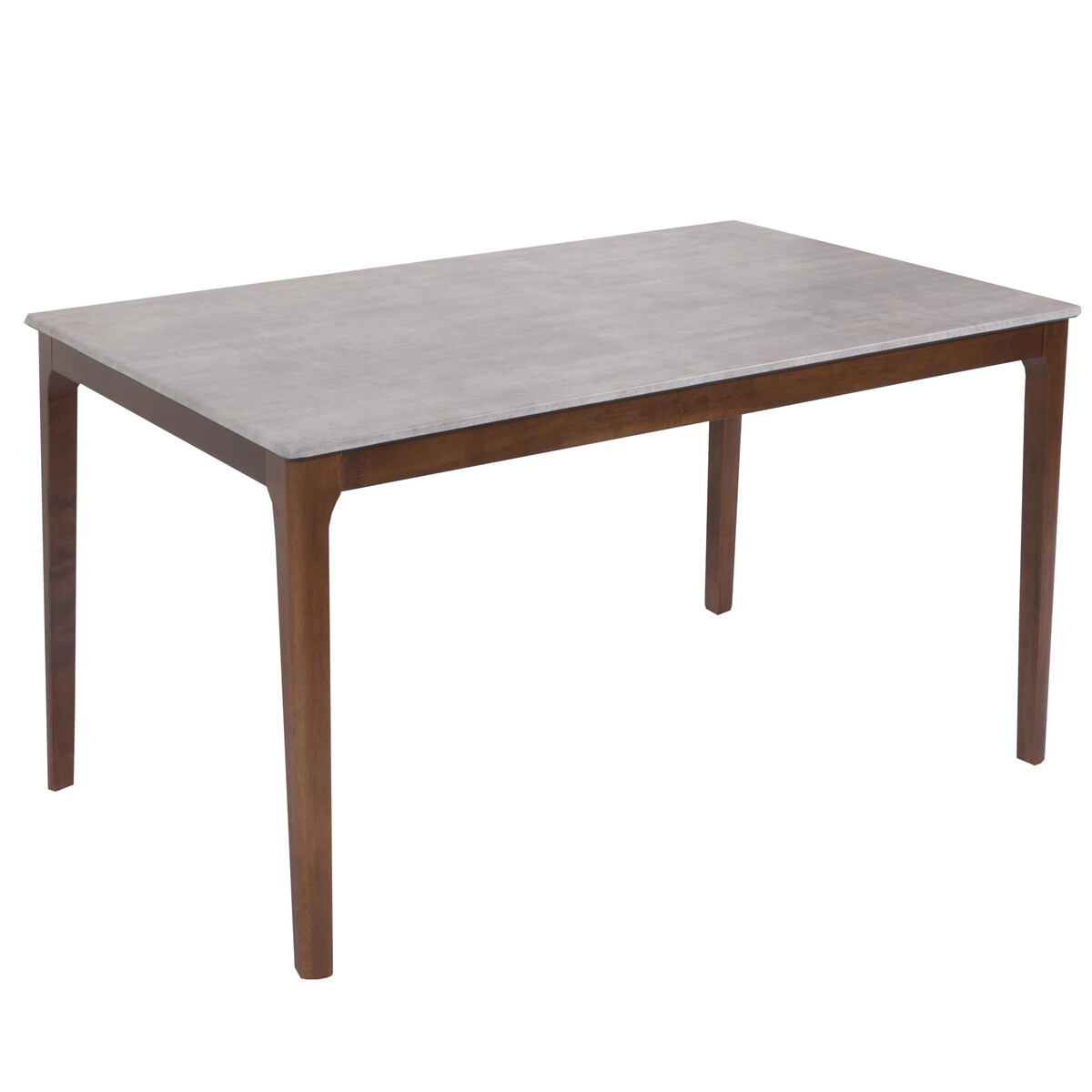 Mendler Esszimmertisch HWC-M55, Tisch Esstisch, Massiv-Holz HDF Laminat Melamin 135x80cm, Beton-Optik, braune Beine