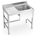 thumbnail of Lava-loiça com suporte para uma cuba, escorredor à esquerda 1000x600x850 mm.