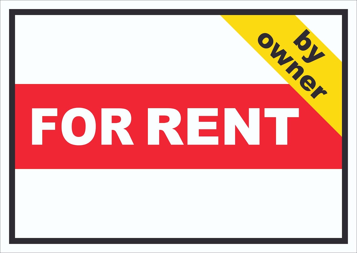 For Rent by owner Schild mit Text Verkaufsschild A1 (594x841mm)