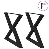 thumbnail of vidaXL Esstisch Beine 2 Stück Schwarz 90x(72-73,3) cm Stahl