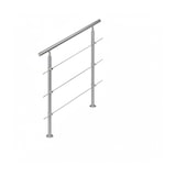 thumbnail of Relaxdays Treppengeländer Edelstahl Set, für Innen und Außen, Handlauf, 1,0 m lang, 2 Pfosten, 3 Querstreben, silber