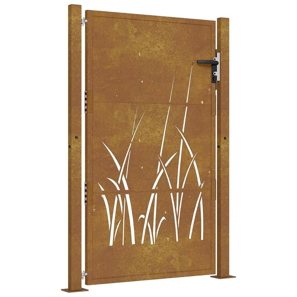 vidaXL Poort grasontwerp 105x130 cm cortenstaal