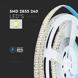 thumbnail of V-TAC Strip LED SMD2835 20W/m 5m 240 LED/m 2000Lm/m 12V 6400K IP20