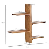 thumbnail of Wandregal 58x60x15 cm Sheesham Massivholz Baum-Form Hängeregal Modern, Großes Design Schweberegal, Regal Hängend Wohnzimmer, Bücherregal Wand